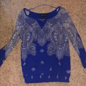 INC Royal blue blouse, size small.